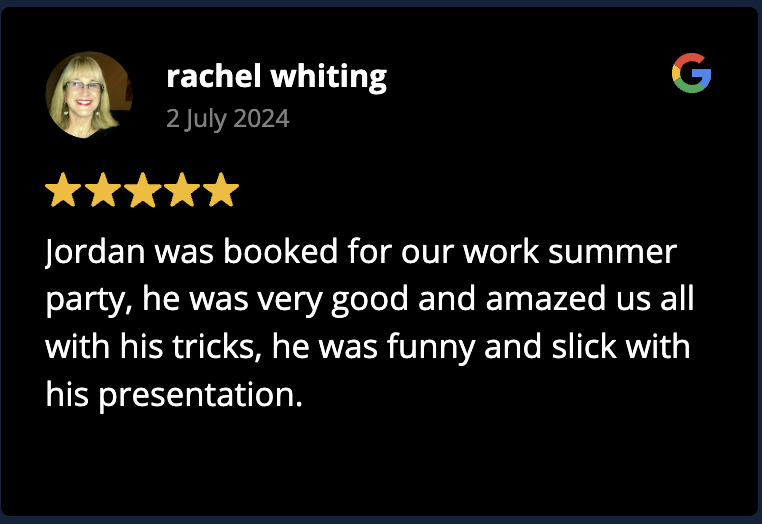 doncaster magician google reviews Rachel
