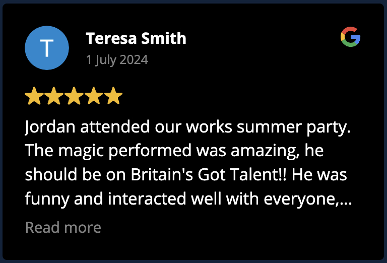 doncaster magician google reviews Teresa